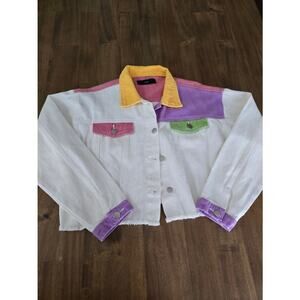 Juny White Jean Jacket Large